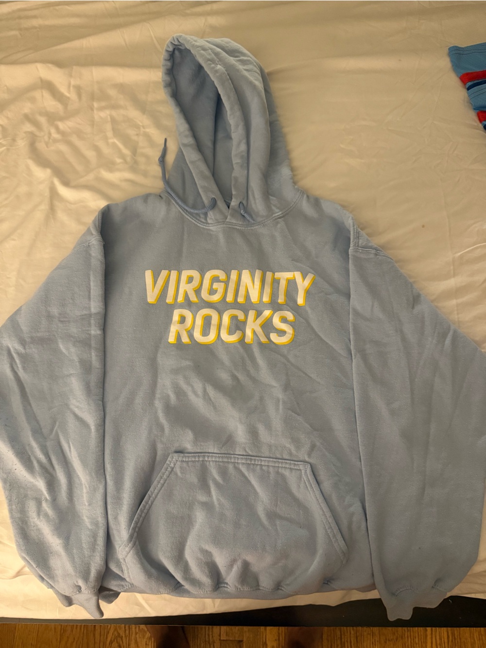 Kids Light Blue Hoodie with Yellow Appliqué - VIRGINITY ROCKS